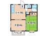 第2リバーストーン 2DKの間取り