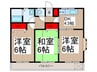 笹井レジデンスⅡ 3DKの間取り