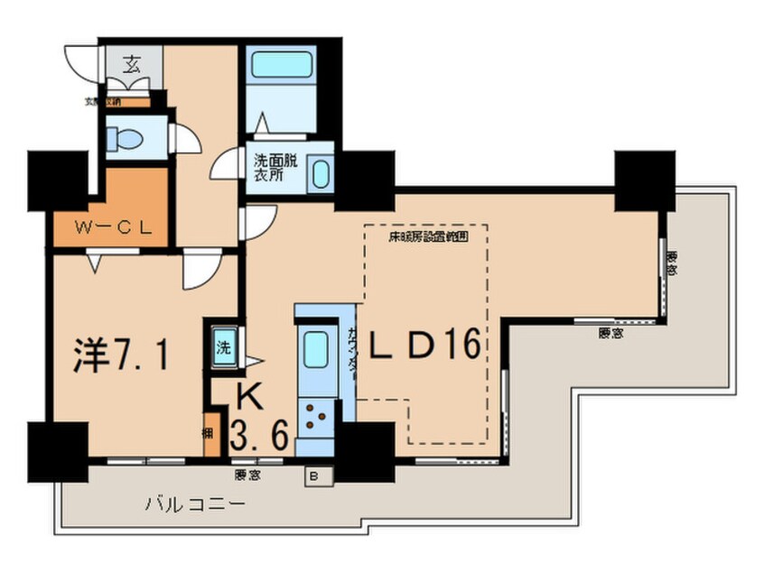 間取図 品川ｼ-ｻｲﾄﾞﾋﾞｭ-ﾀﾜ-1号棟