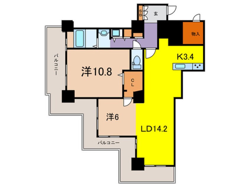 間取図 品川ｼ-ｻｲﾄﾞﾋﾞｭ-ﾀﾜ-1号棟