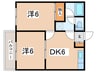 コーポ金子 2DKの間取り