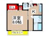 パールハイツＢ 1Kの間取り