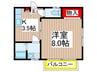 パ－ルハイツＡ 1Kの間取り