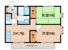 ドミールＹ２ 2DKの間取り