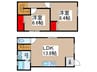 中和倉戸建て 2LDKの間取り