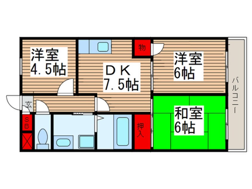 間取図 フロント陽光