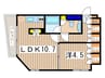 ドゥーエ横濱桜木町 1LDKの間取り