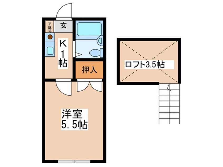 間取図 サニーサイド三田南B