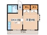 ブライトン 1DKの間取り