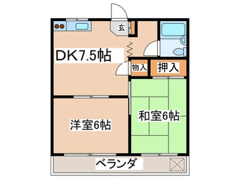 間取図 ひさのコ－ポ(302)