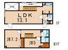 LEGALAND白山 2LDKの間取り