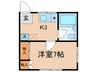 ハイツエルトゥ－ラ 1Kの間取り