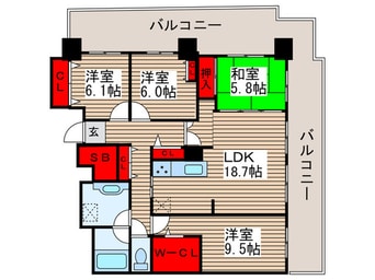間取図 ﾛｲﾔﾙﾊﾟｰｸｽﾀﾜｰ南千住