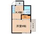 メゾン山崎 1Kの間取り