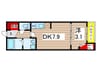セミカ千葉寺 1DKの間取り