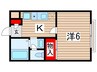 アーバンフラット天台 1Kの間取り