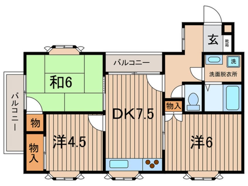 間取図 サンウォ－クヒルズ森崎　１０３