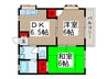 ドミール田中 2DKの間取り