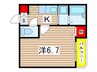 コスモコート 1Kの間取り