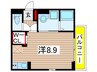 Amenity亥鼻 1Rの間取り