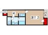 サンドエル天台 1Kの間取り