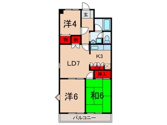 間取図 メゾン・フロ－ル