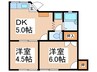 レジデンス数沢 2DKの間取り