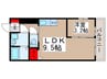 クレア松戸 1LDKの間取り
