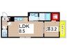 グランディール 1LDKの間取り