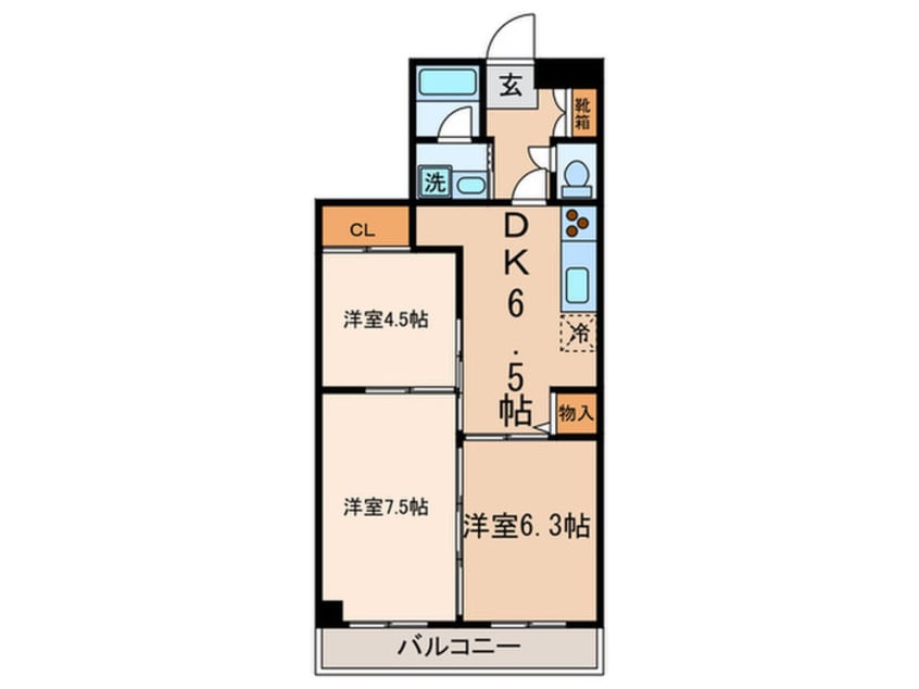 間取図 コスモリード武蔵中原