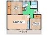 左近山団地３街区２２号棟(102) 2LDKの間取り