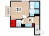 イーグルⅠ 1Kの間取り