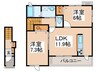 ルミナス・ＭⅡＢ棟 2LDKの間取り