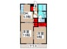 コンフォ－ト柏原Ｂ 2DKの間取り