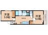 錦ローヤルコーポ（１０１） 2DKの間取り