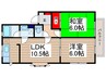 クアルテット鶴ヶ舞Ｂ棟 2LDKの間取り