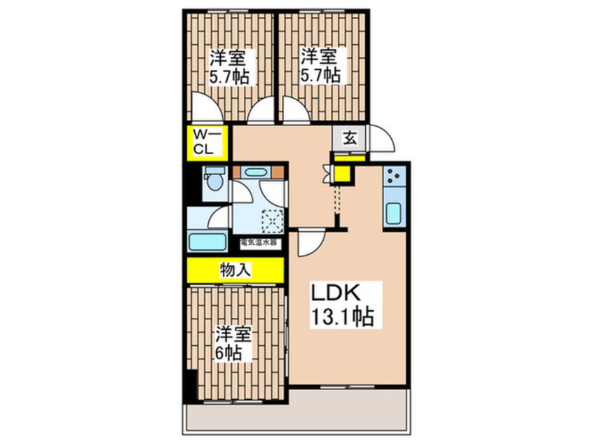 間取図 コーポ鵠沼Ａ棟（５１１）