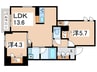 ラフィーネ 2LDKの間取り