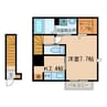 rectangle(ﾚｸﾀﾝｸﾞﾙ） 1Kの間取り