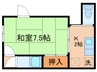 第二大樹荘 1Kの間取り