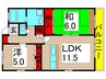 フレール東綾瀬 2LDKの間取り