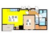 コートラクリア人形町 1LDKの間取り