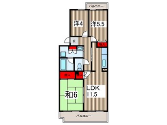 間取図 コ－ポレ－ト中清戸２号棟