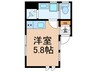 ｼｴｽﾀｳﾞｨﾗ上板橋ｻﾝﾄﾞｳﾞｧﾚｱ 1Rの間取り