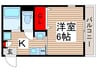 アリビオ川越 1Kの間取り