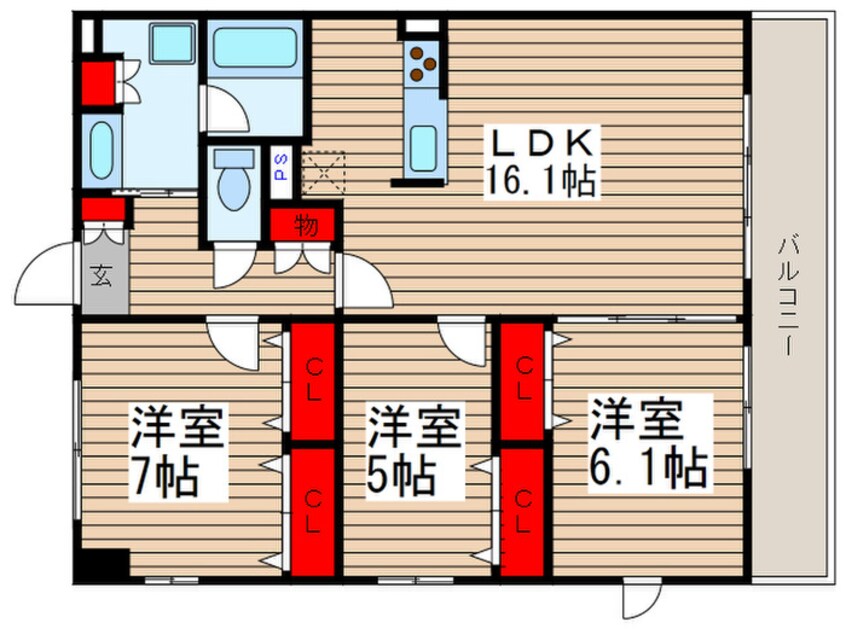 間取図 ポラ－ル飯山満