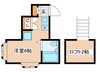 サンハイム程久保 1Rの間取り