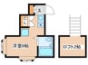 サンハイム程久保 1Rの間取り