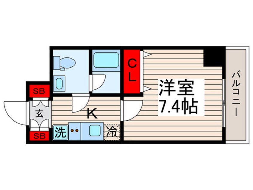 間取図 ﾌﾟﾚｰﾙ･ﾄﾞｩｰｸ木場駅前(803)