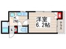 フラットセキグチ 1Kの間取り